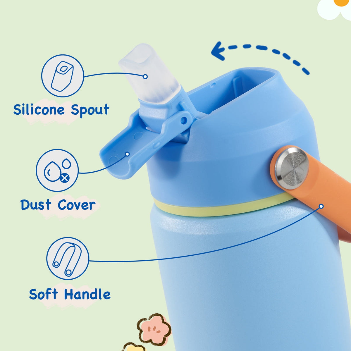 Hawsaiy 12oz Kids Insulated Water Bottle with Straw Lid, Leak-Proof Stainless Steel BPA-Free Thermos for School Boys and Girls