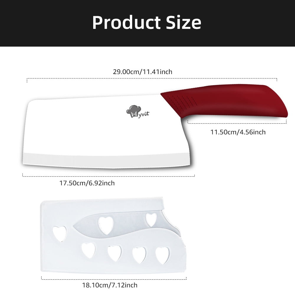 Ceramic Knife 7" Rustproof Vegetable Cleaver Knife Nakiri Lightweight Kitchen Paring Knife with Cover Chopping Knife Slicing Cutter