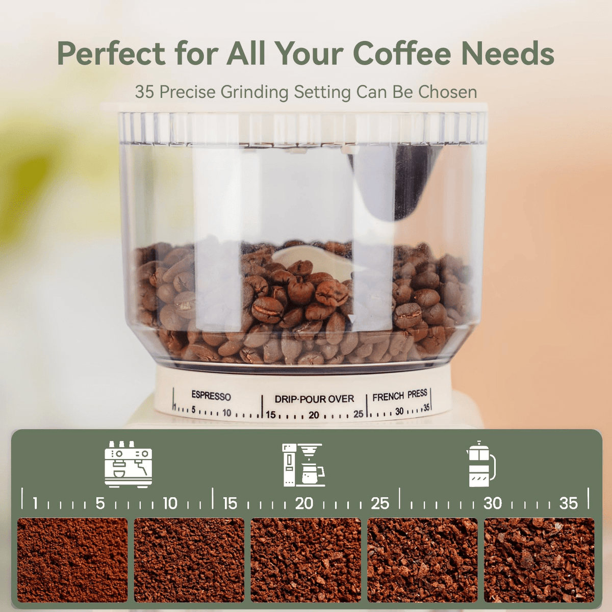 Gevi 20 Bar Espresso Machine & Burr Grinder Combo, 35 Precise Grind Settings, Professional Automatic Coffee Maker, Perfect Gift for Coffee Lovers