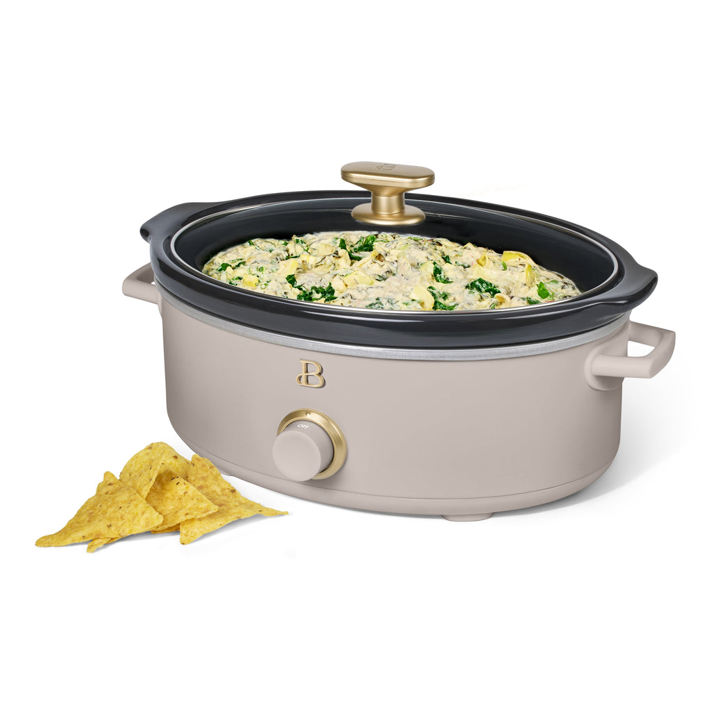 Beautiful 2.5 Qt Dip and Serve Manual Slow Cooker, Chocolate by Drew Barrymore