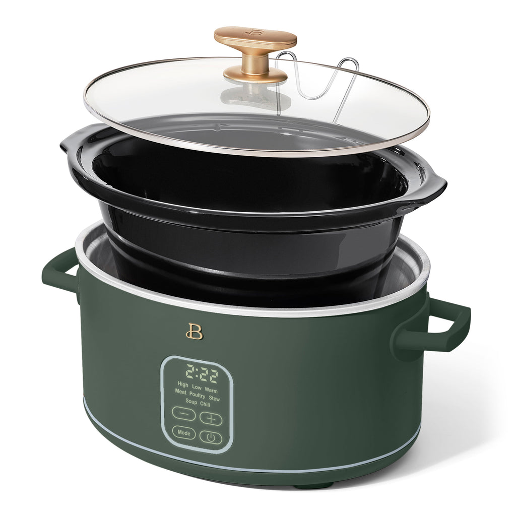 Beautiful 6 Qt Programmable Slow Cooker, Thyme Green by Drew Barrymore