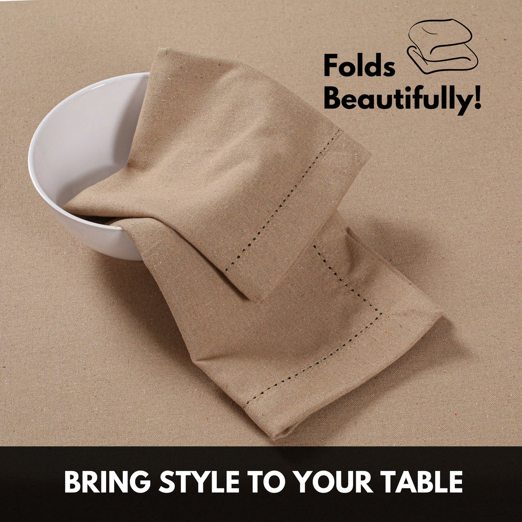 Softopia Cotton Hemstitch Table Fabric Cloth Napkins 18"x18", Set of 12, Lemon Yellow