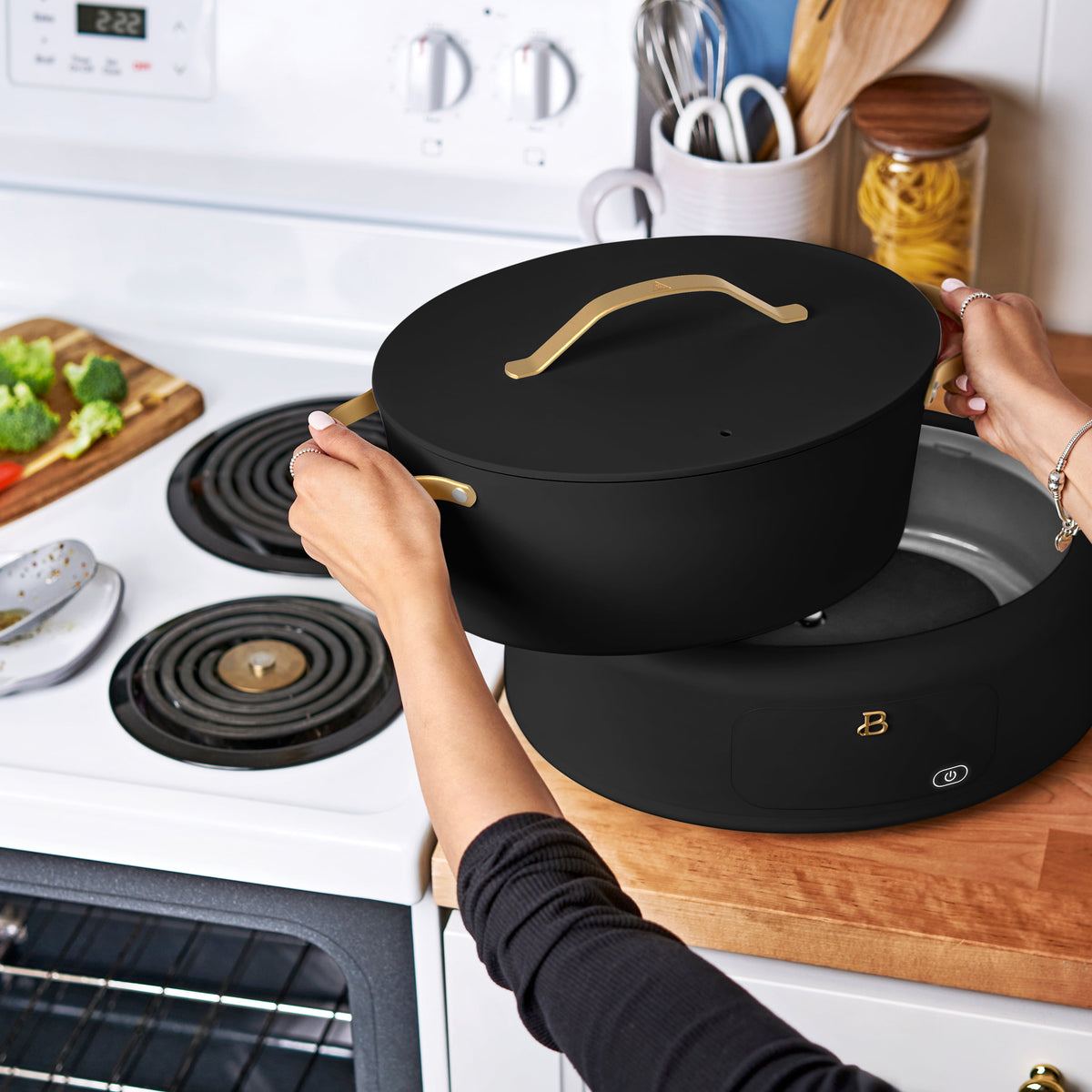 Beautiful 10 in 1, 6 Qt Electric Multi-Cooker, Thyme Green by Drew Barrymore