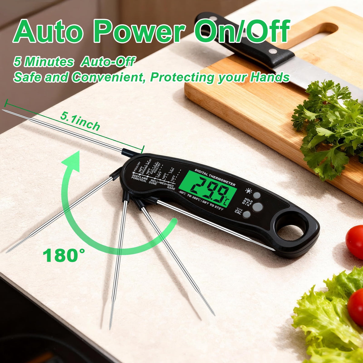 AGCAN Digital Meat Thermometer Instant Read Food Thermometers for BBQ Grilling Cooking