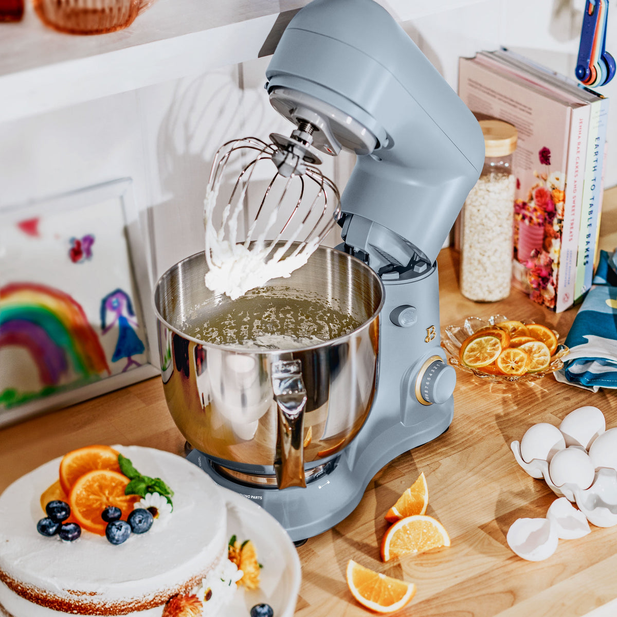 Beautiful 5.3 Qt Stand Mixer, Lightweight & Powerful with Tilt-Head, Chocolate by Drew Barrymore