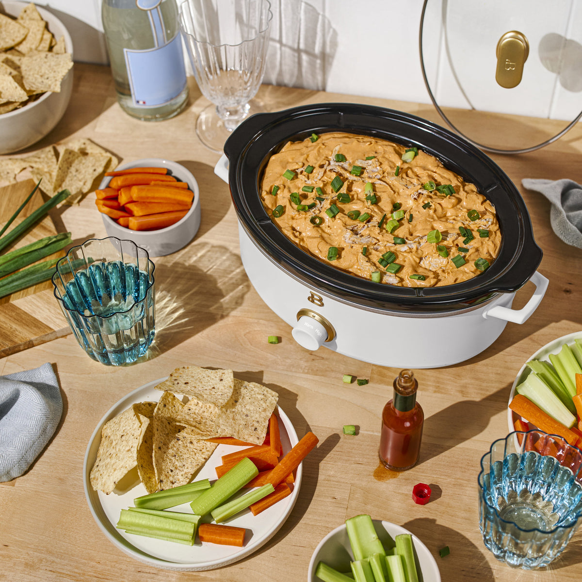 Beautiful 2.5 Qt Dip and Serve Manual Slow Cooker, Chocolate by Drew Barrymore