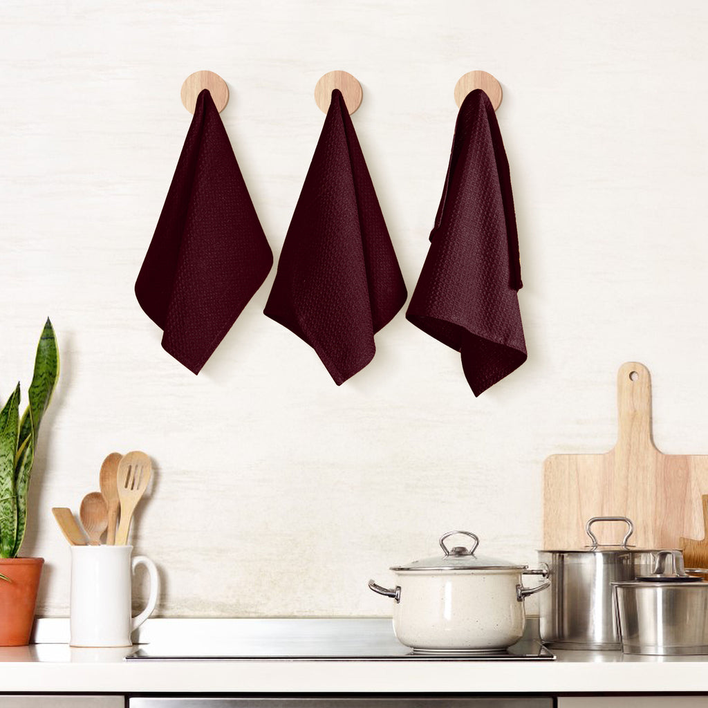 Twiny Threads Waffle Kitchen Towel 16"x26" Set of 4 - Brown