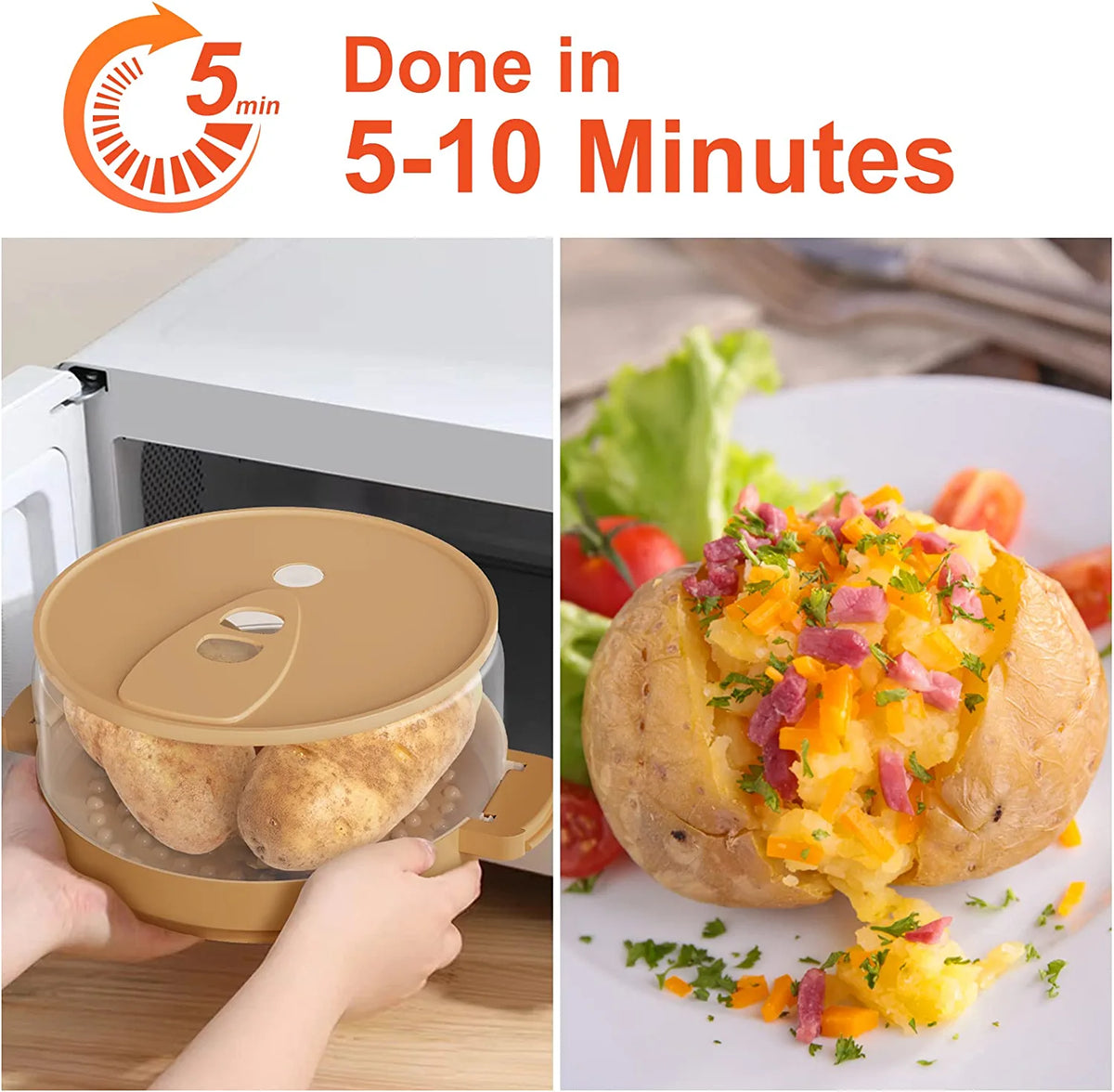 FUCHEGN Microwave Baked Potato Cooker, Cooks In Minutes Tender & Fluffy, Baking Potato Cooker For Microwave Oven, Twice Baked Potatoes Steamer, Microwave Baked Potato Bag