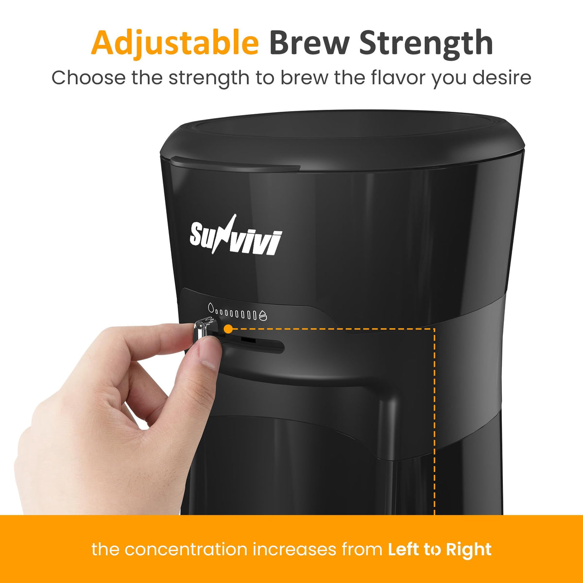 Sunvivi Single Serve Coffee and Iced Tea Maker with Reusable Filter, Cold Brew Ice Coffee Maker