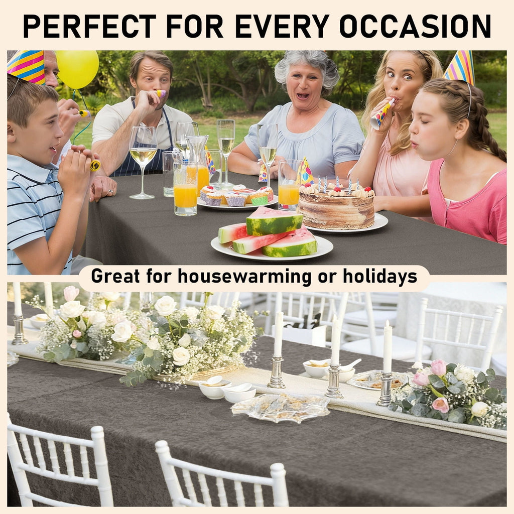 Soulgenix Tablecloth, 55"*70" Rectangle Table Cloth with Tassel, Table Cover for Dining, Party, Home, Fits Tables 30"×45" (4-6 seats), Beige