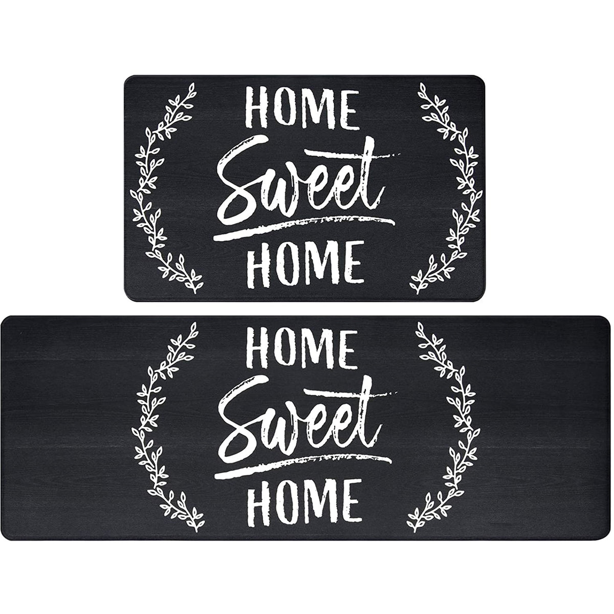 Findosom 2pcs Anti Fatigue Kitchen Rug Set,18"x30"+18"x47" Waterproof Non Slip Kitchen Runner Rug,0.4" Thick Cushioned Kitchen Floor Mats,Ergonomic Standing Mats Back Pain Relief Laundry Foam Rug