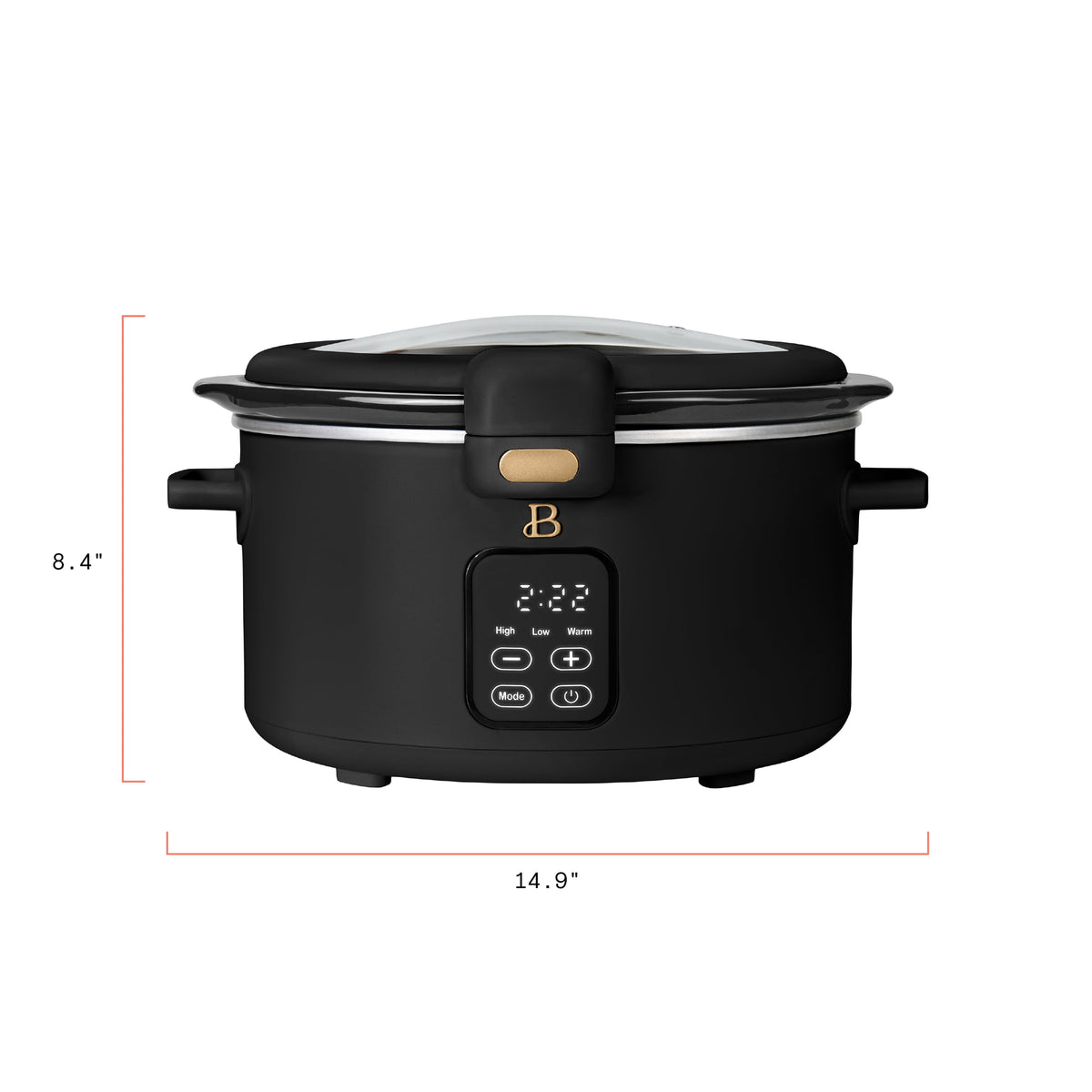 Beautiful 4 Qt Digital Slow Cooker with Hinged Locking Lid, Thyme Green by Drew Barrymore