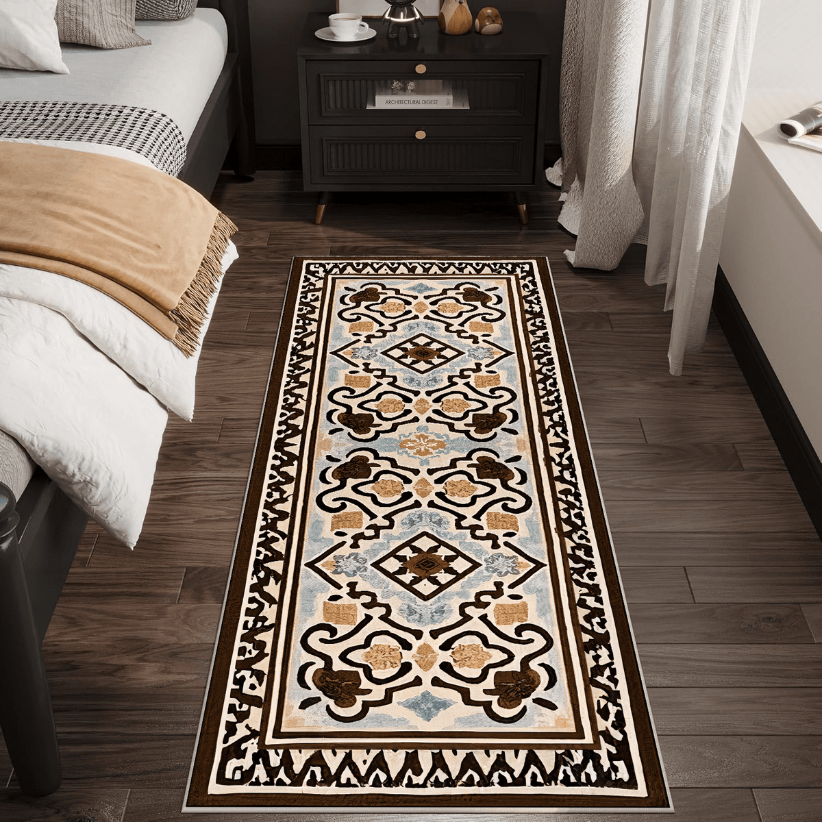 TECHVIDA Kitchen Rug Set 3 Piece,Non Slip Machine Washable Kitchen Mats, Farmhouse Hallway Doormat for Home Floor and Living Room,Gray