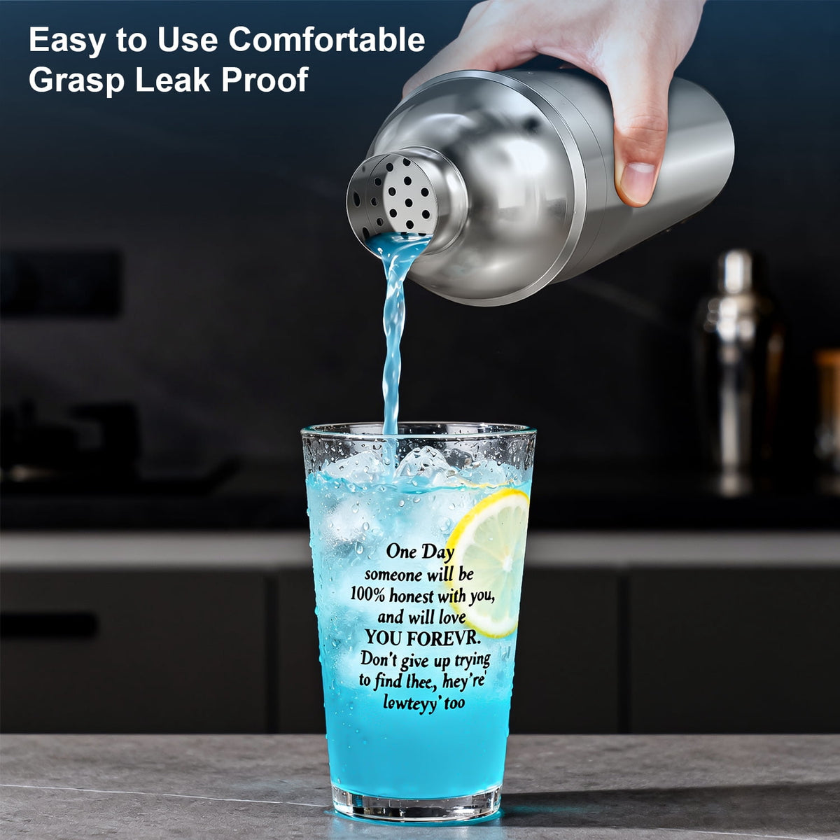 TINANA 6 PCS Cocktail Shaker Set, 25oz Shaker, Strainer, Muddler, Jigger, Mixing Spoon, Pour Spout, Stainless Steel Bartender Kit, Perfect for Home, Bar, or Gift