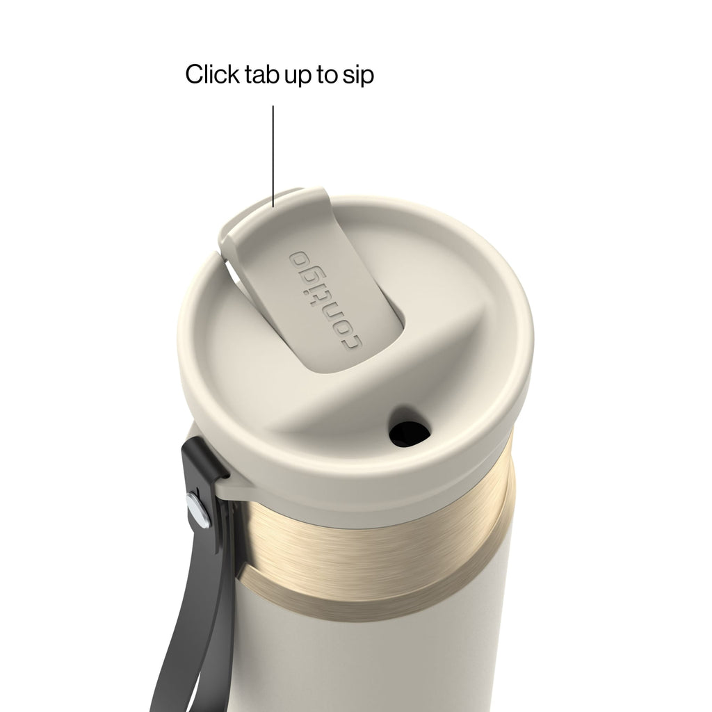 Contigo 24oz SnapSeal Insulated Stainless Steel Water Bottle with Straw, Licorice Black/Bronze