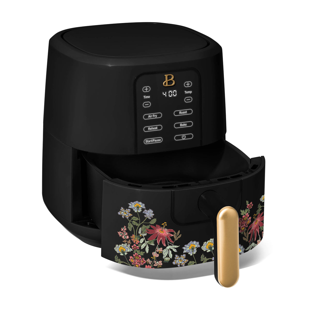 Beautiful 3 Qt Air Fryer with TurboCrisp Technology, EverGood Non-Toxic Ceramic Nonstick Coating, Chocolate by Drew Barrymore