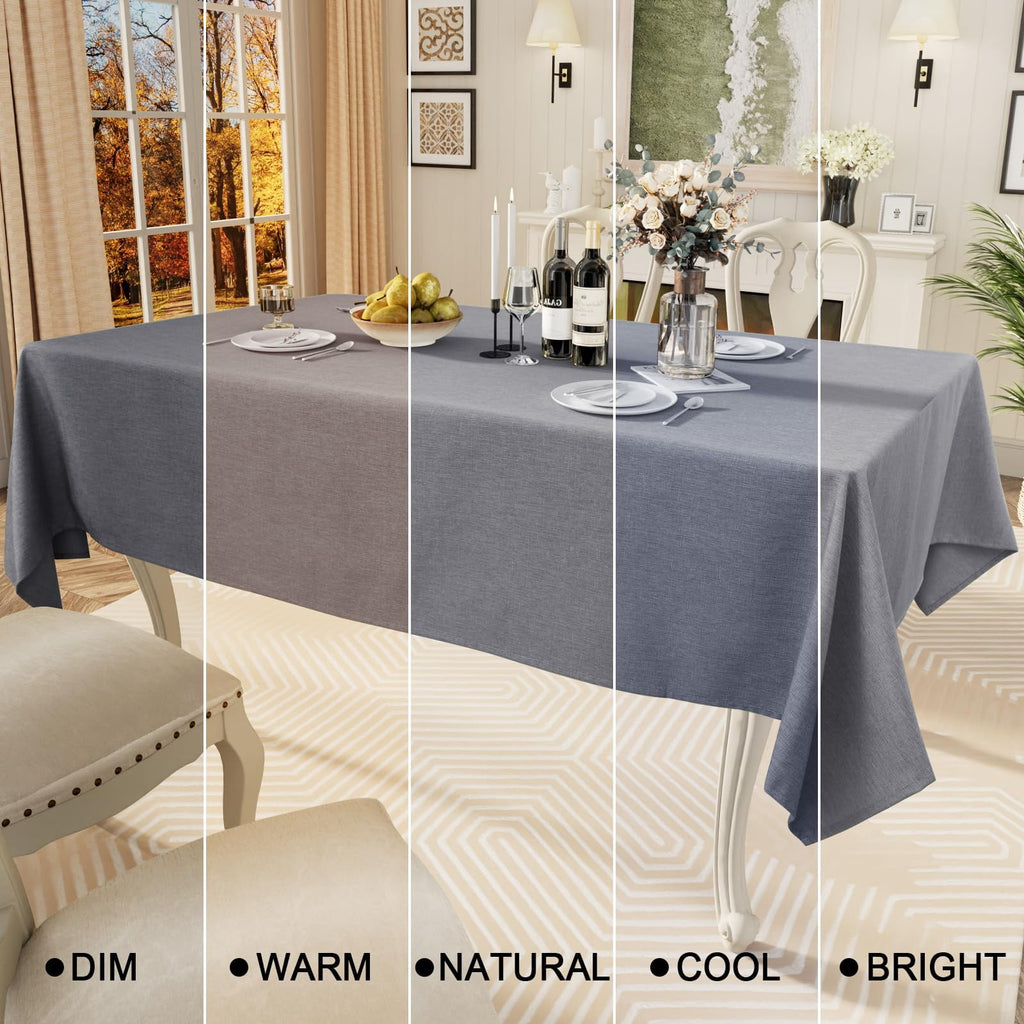 decorUhome Linen Rectangle Tablecloth 52x70 inch, Stain and Wrinkle Resistant Washable Table Cloth, Decorative Waterproof Fabric Table Cover for Dining Party, Sage Green