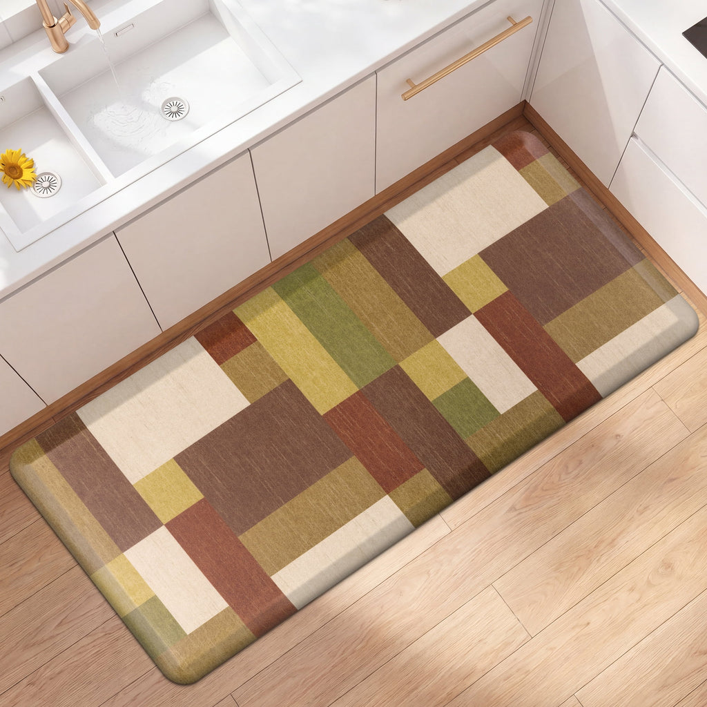 MeyJey 4/5 Inch Thick Anti Fatigue Kitchen Rug 20”x39”, Non Slip Waterproof Floor Mats for Kitchen Sink Laundry Office, Black/Gray