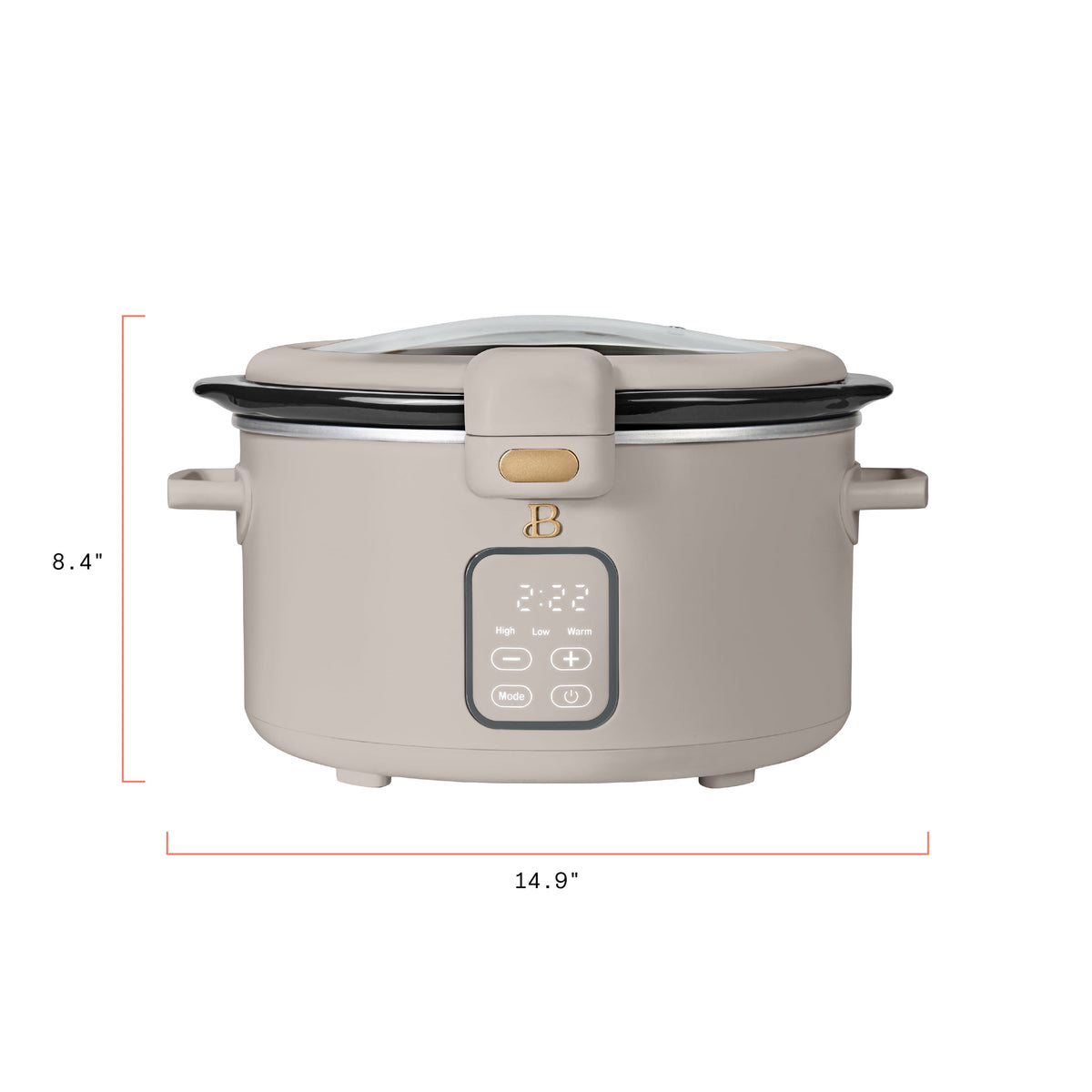Beautiful 4 Qt Digital Slow Cooker with Hinged Locking Lid, Thyme Green by Drew Barrymore