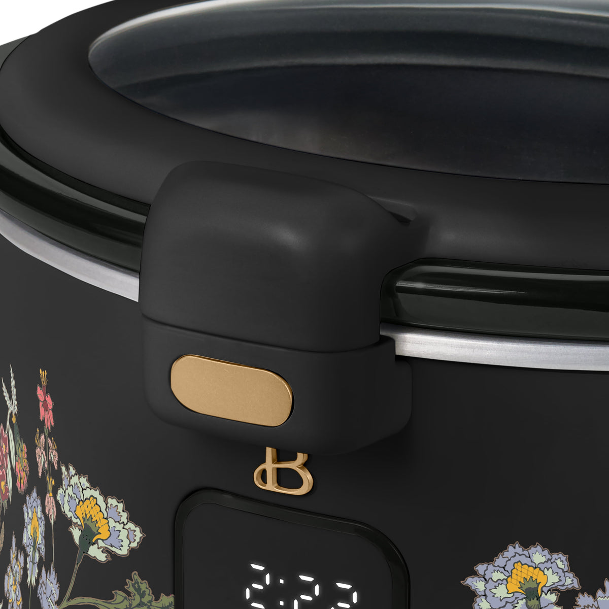 Beautiful 4 Qt Digital Slow Cooker with Hinged Locking Lid, Thyme Green by Drew Barrymore
