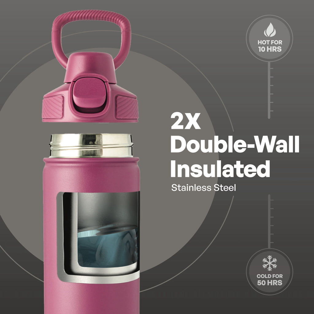TAL 28oz Stainless Steel Ranger Push Lock Lid Water Bottle, Black