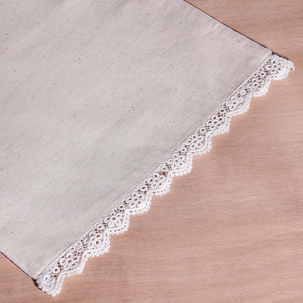 Fingercraft Table Runners, Cotton Dinner Table Centerpiece with Beautiful Premium Lace, Home and Dining Aqua-90