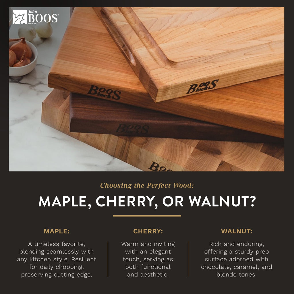John Boos BBQ Collection Reversible Wood Cutting Board,Juice Groove, Walnut