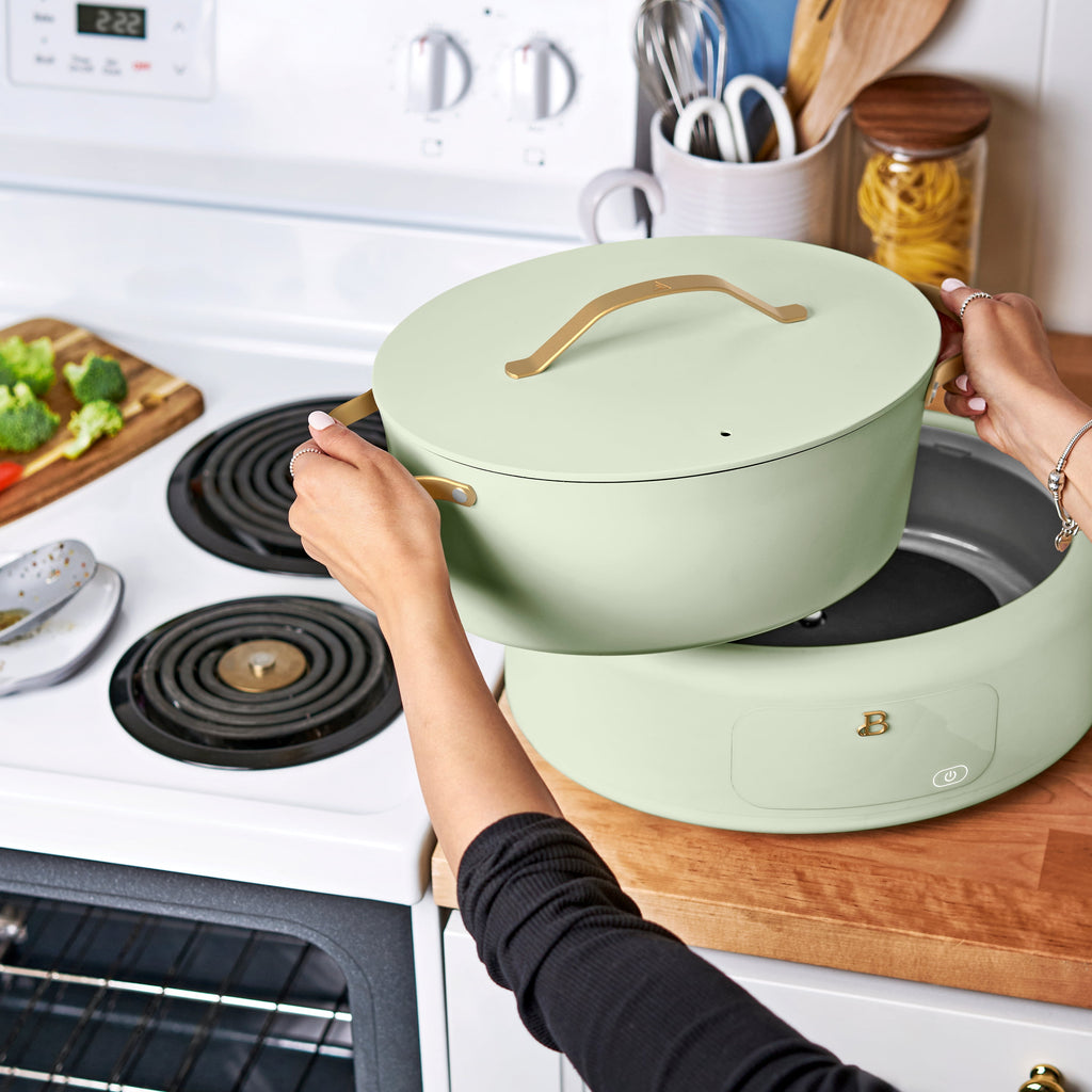 Beautiful 10 in 1, 6 Qt Electric Multi-Cooker, Thyme Green by Drew Barrymore