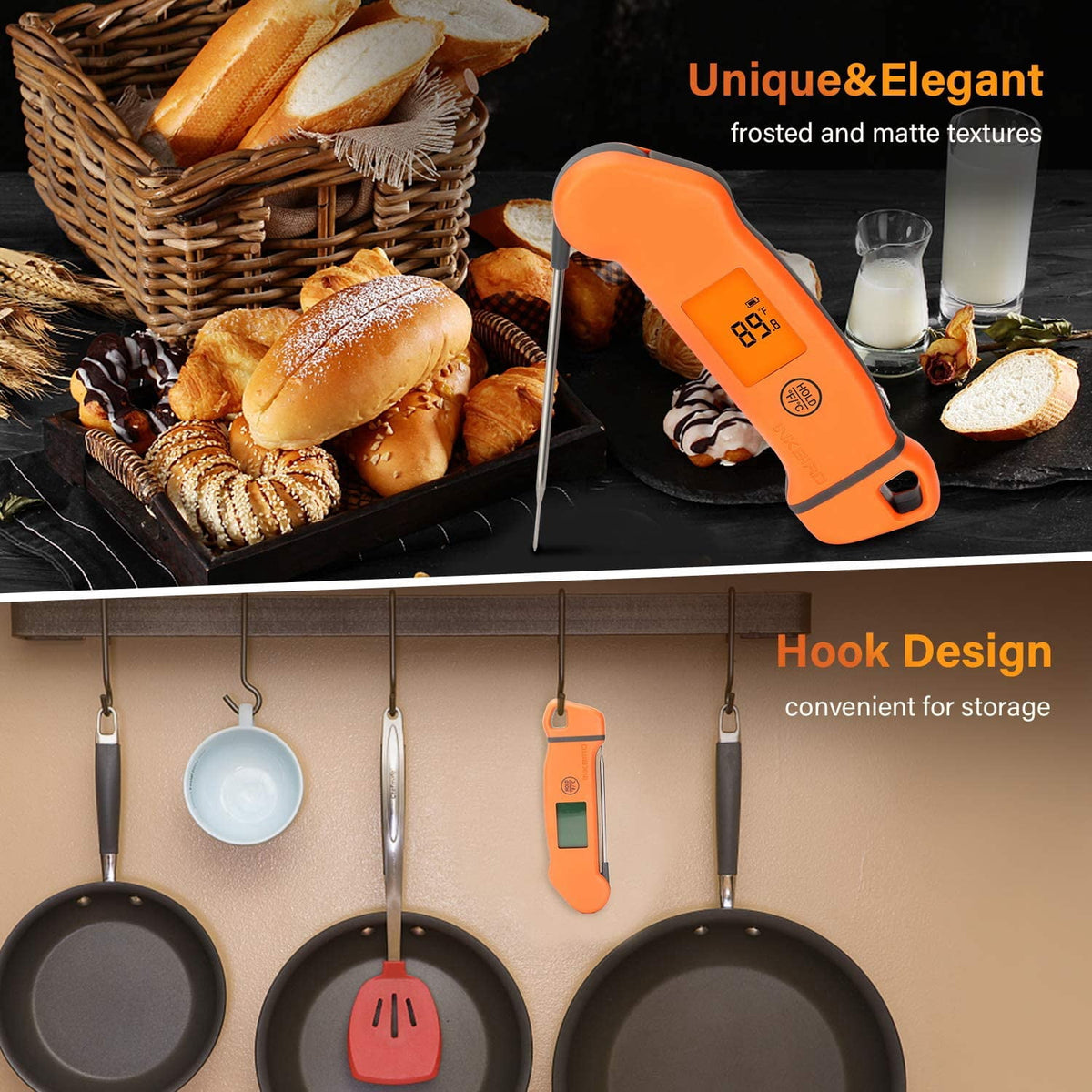 Inkbird Meat Thermometer IHT-1S, Instant Read Meat Thermometer Waterproof Digital Cooking Thermometer
