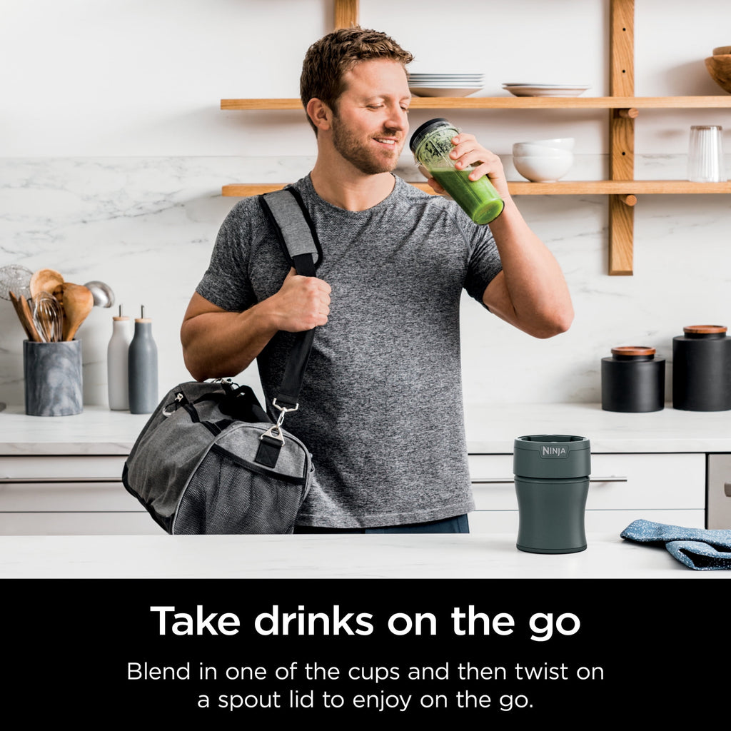 Ninja Nutri-Blender 20-Oz Personal Blender, (2) 20-Oz Dishwasher-Safe To-Go Cups, Smoothie, BN300GY Gray