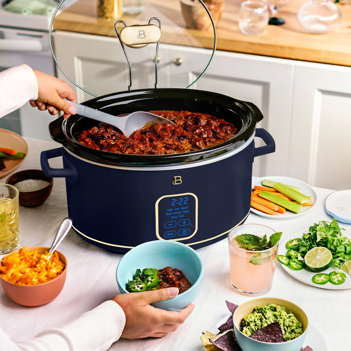 Beautiful 6 Qt Programmable Slow Cooker, Thyme Green by Drew Barrymore