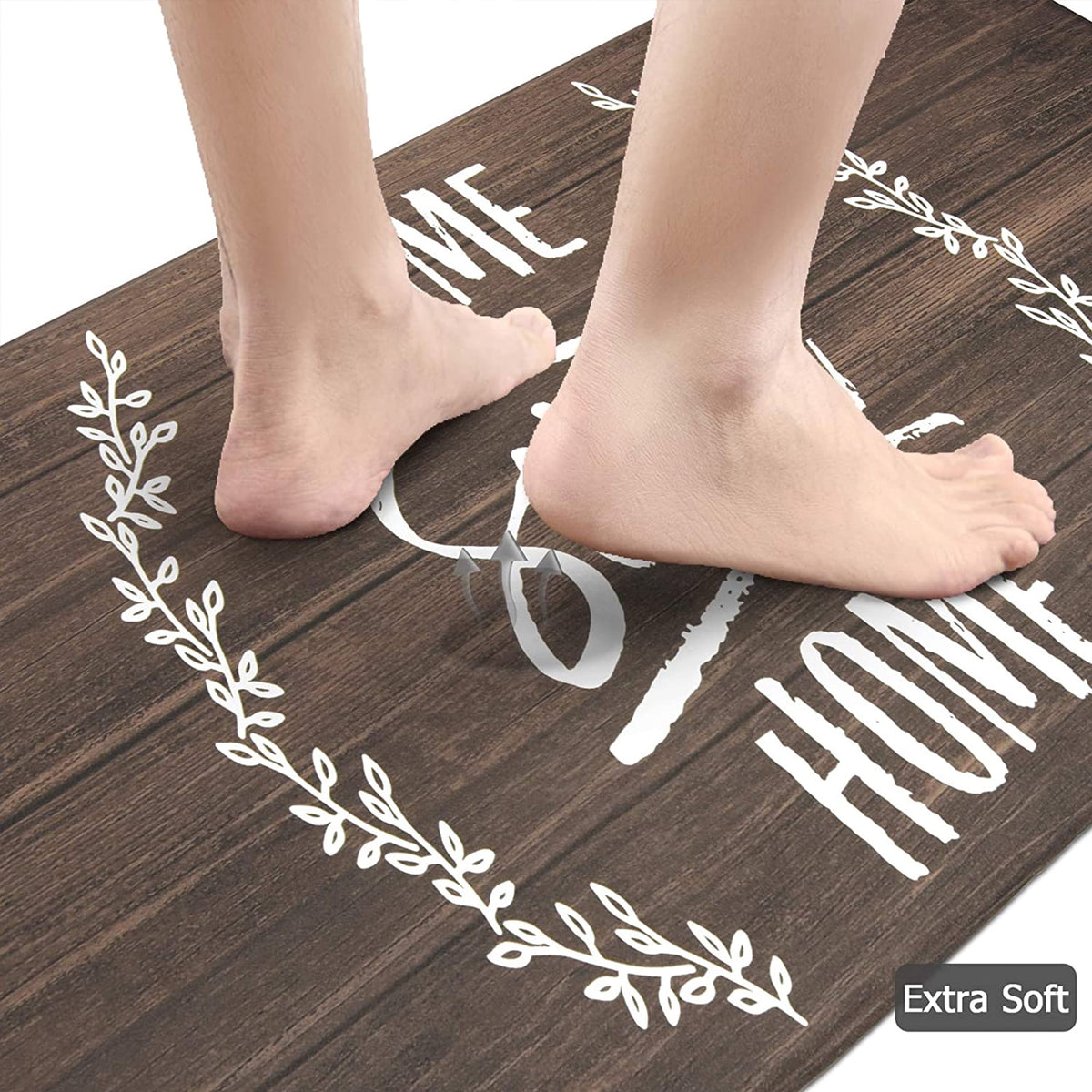 Findosom 2pcs Anti Fatigue Kitchen Rug Set,18"x30"+18"x47" Waterproof Non Slip Kitchen Runner Rug,0.4" Thick Cushioned Kitchen Floor Mats,Ergonomic Standing Mats Back Pain Relief Laundry Foam Rug