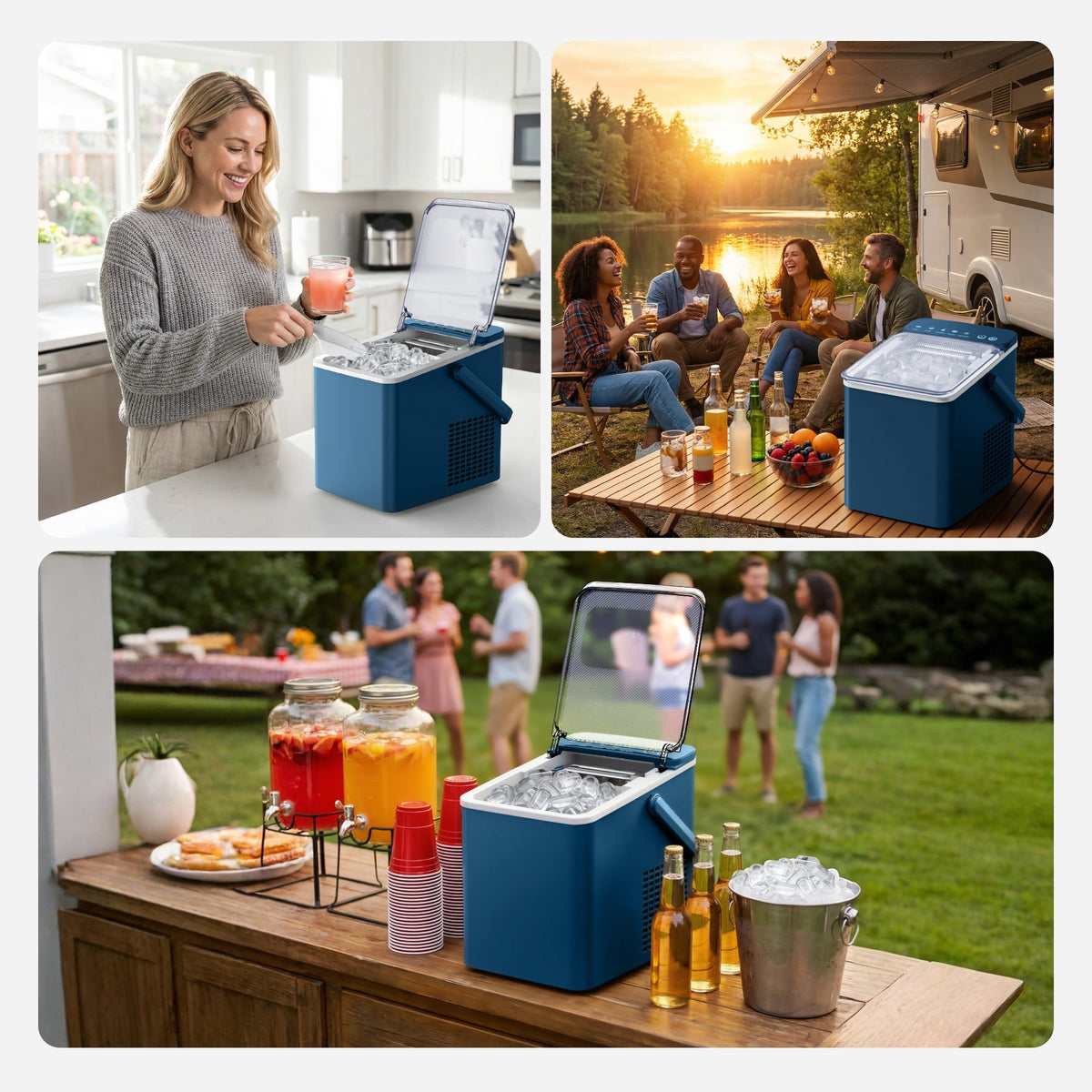 SIMZLIFE Portable Countertop Ice Maker, 26 Lbs/Day, 9 Bullet Ice Cubes in 6 Minutes, 2 Ice Sizes, Self-Cleaning Ice Machine, Black