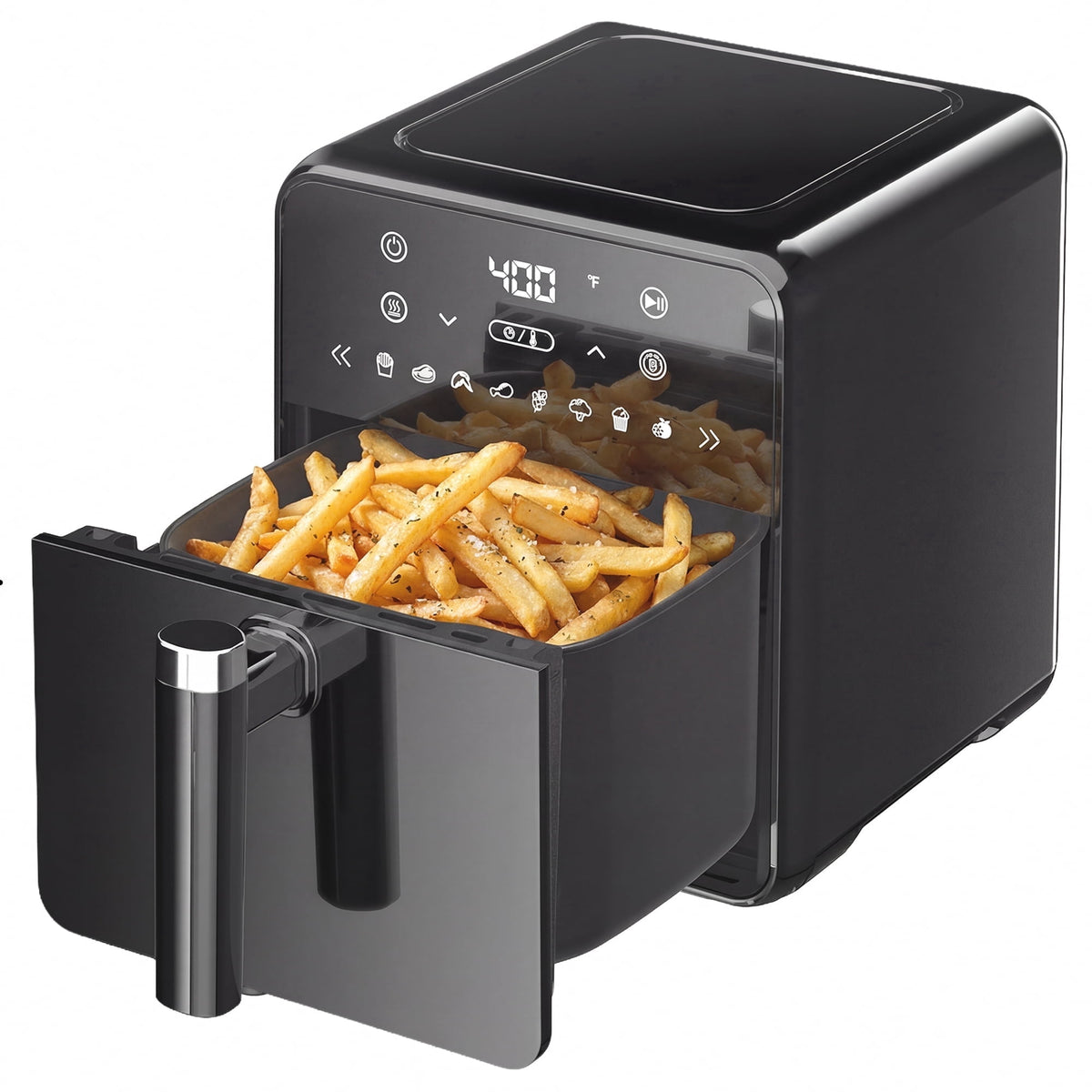4QT Air Fryer with 8 Cooking Presets, Air Fry, Roast, Bake, Reheat, Dehydrate, Flip Reminder, 1200W, 140-400°F, Compact Design