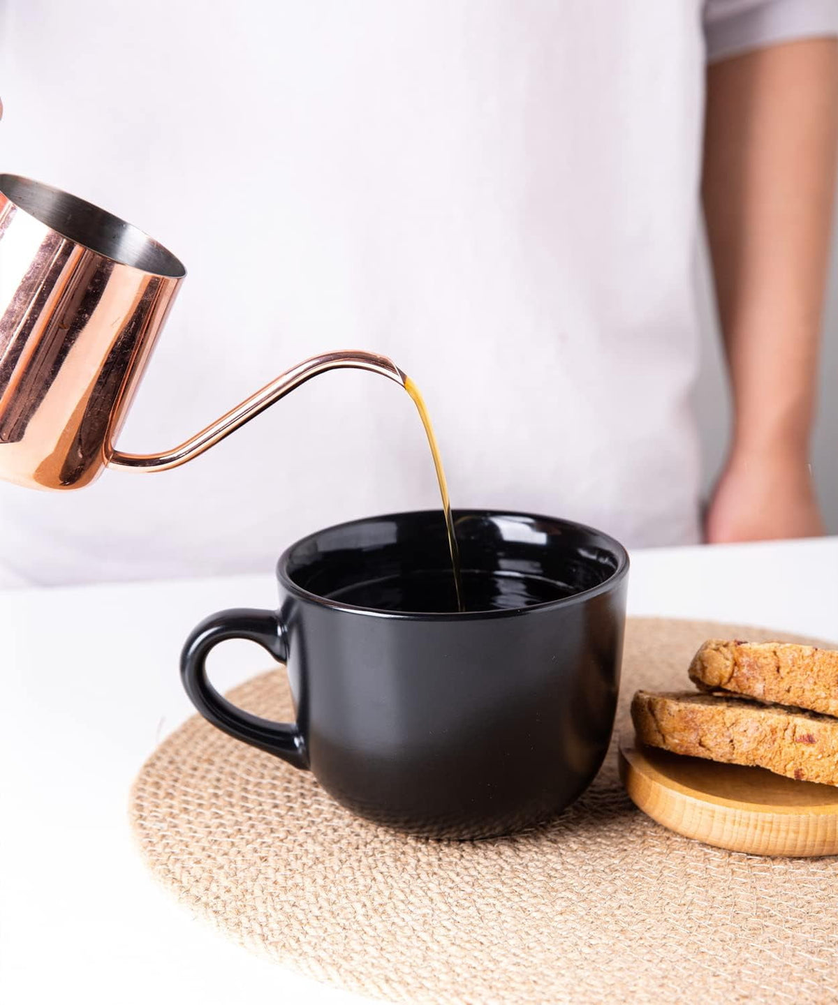 AmorArc 24 oz Soup Mugs with Handles, Jumbo Ceramic Bowls Mugs Set with handles for Coffee Cereal Cappuccino Snacks, Microwave&Dishwasher safe Soup Cups for Meal-Multicolor