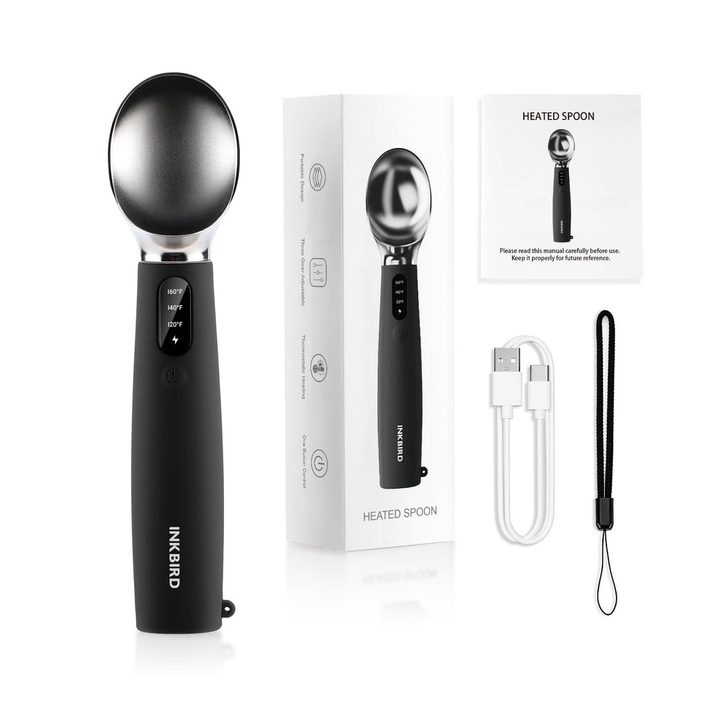 Heated Ice Cream Scoop Rapid Heating Food Grade Stainless Steel 3-Level Temperature Control Waterproof, Effortless Scooping for Seniors, Kids & Women