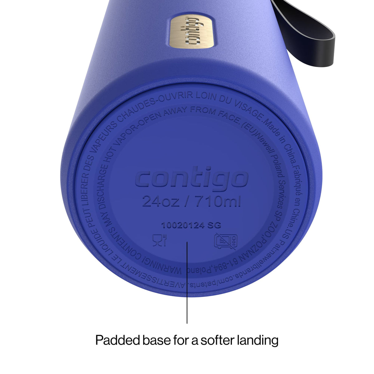 Contigo 24oz SnapSeal Insulated Stainless Steel Water Bottle with Straw, Licorice Black/Bronze