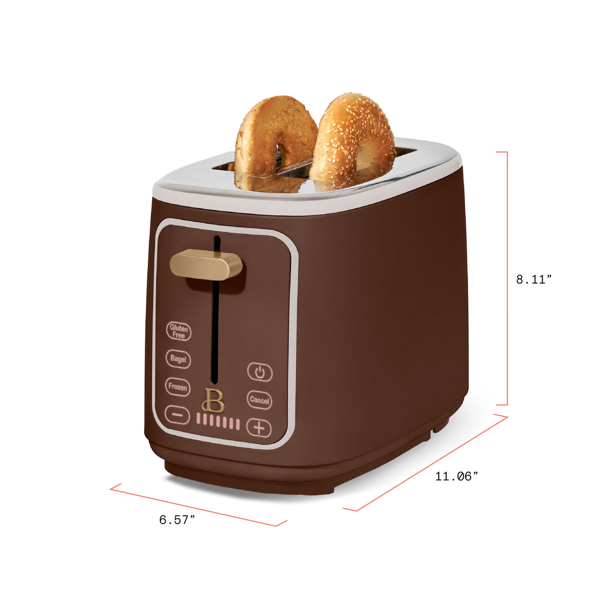 Beautiful 2 Slice Toaster with Touch-Activated Display, Thyme Green by Drew Barrymore