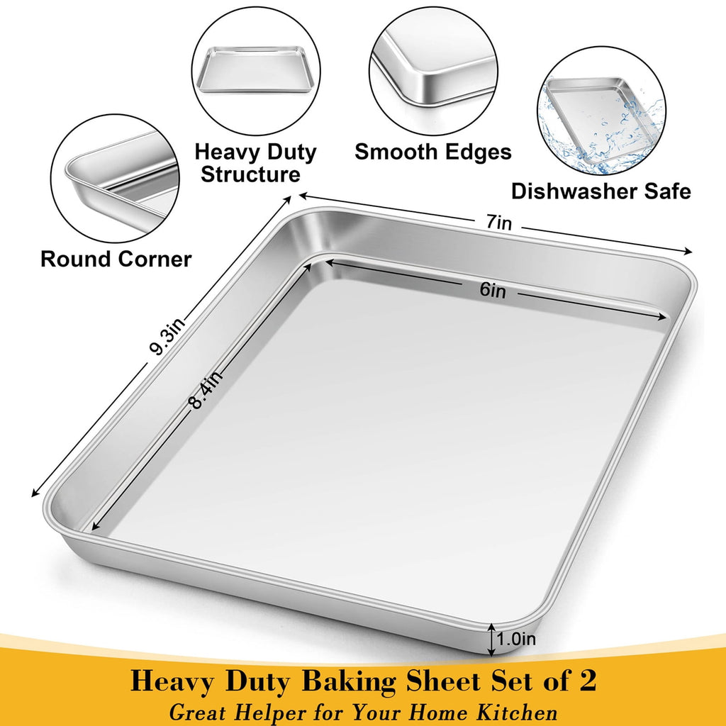 Vesteel 20" x 14" x 1" Extra Large Baking Sheet Set of 2, Heavy Duty Stainless Steel Cookie Sheet Baking Pan for Oven, Non-Stick & Dishwasher Safe