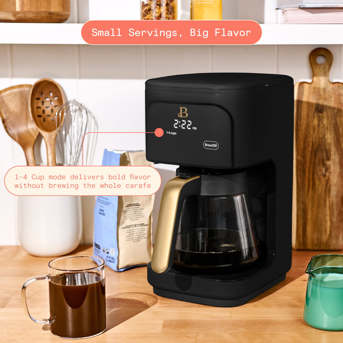 Beautiful 12 cup Programmable Coffee Maker, Thyme Green by Drew Barrymore