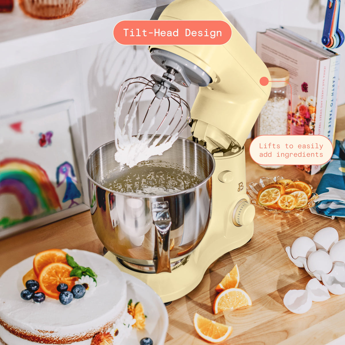 Beautiful 5.3 Qt Stand Mixer, Lightweight & Powerful with Tilt-Head, Chocolate by Drew Barrymore