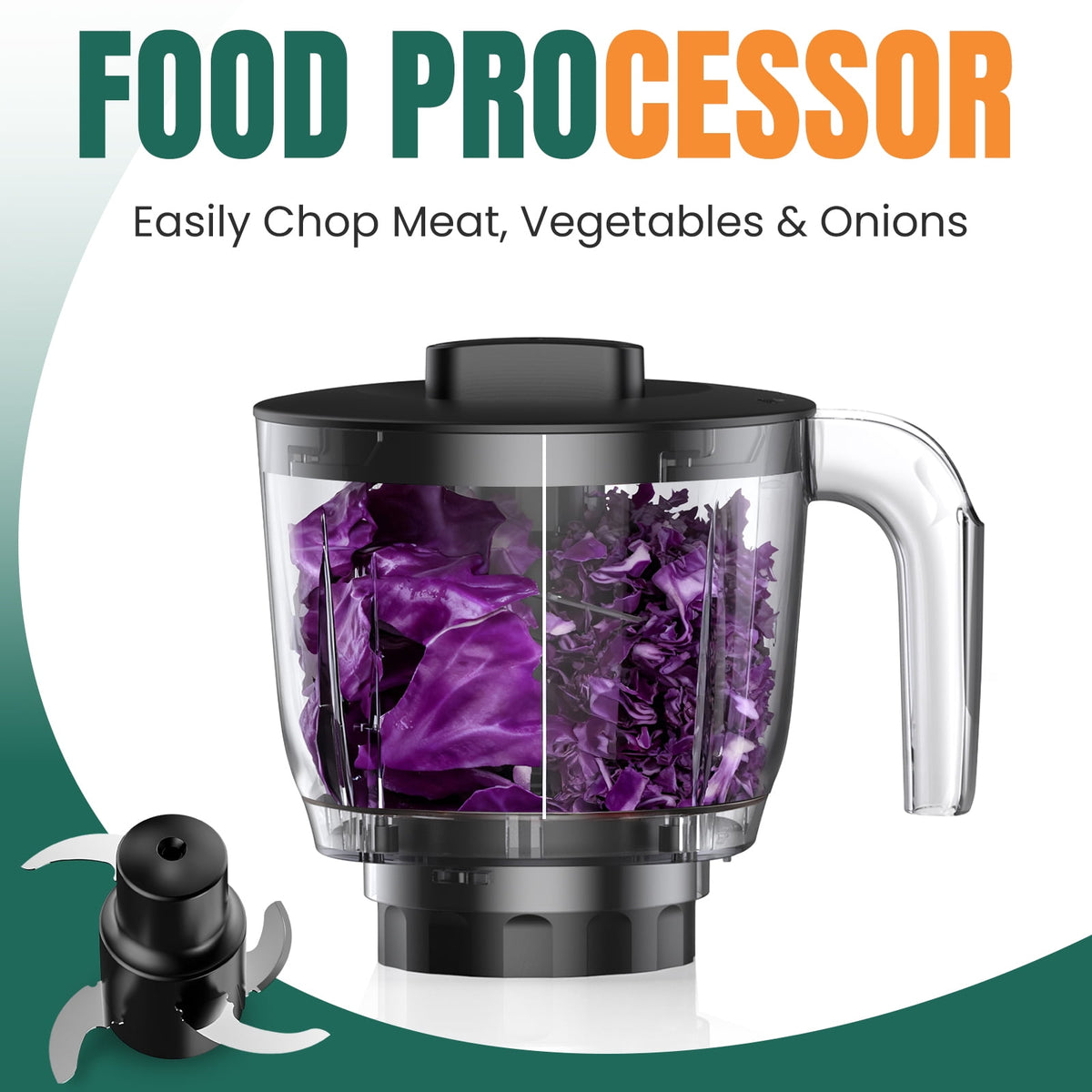 LINKChef Smoothie Blender 57oz Food Processor Combo with Powerful Chopper Grinder
