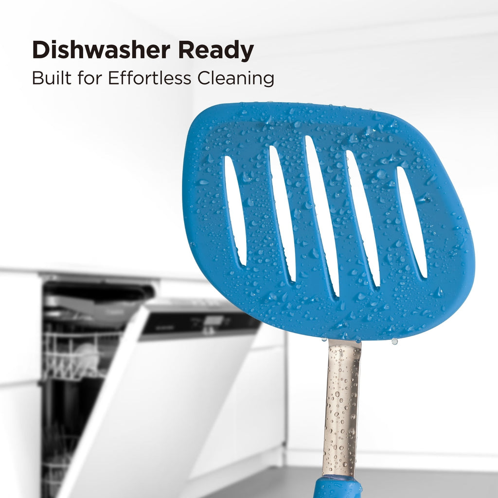 Kitchen Mama WaltzGrip Platinum Silicone Pancake Spatula Turner (Gray)
