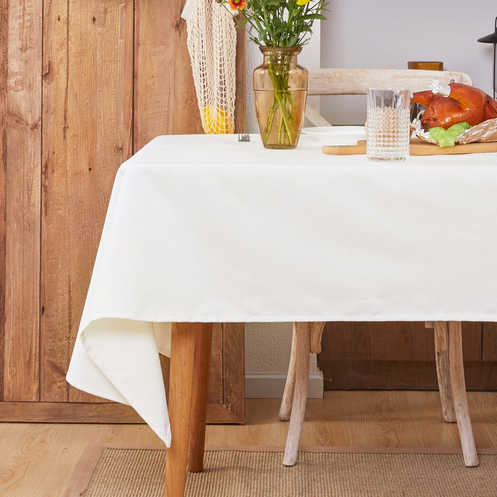 Deconovo Square Tablecloth with Waterproof Finish, Easy-Clean Polyester Table Cover, 54 x 54 Inch, Dark Gray