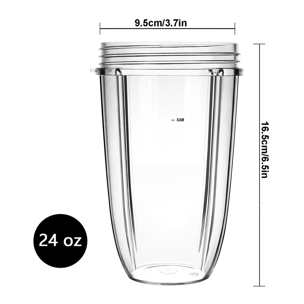 2 Pack Blender Replacement Parts for Nutribullet Blender, 24OZ Cup with Replacement Extractor Blade Compatible with Nutribullet 600W 900W Blenders