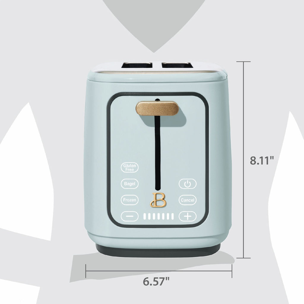 Beautiful 2 Slice Toaster with Touch-Activated Display, Thyme Green by Drew Barrymore