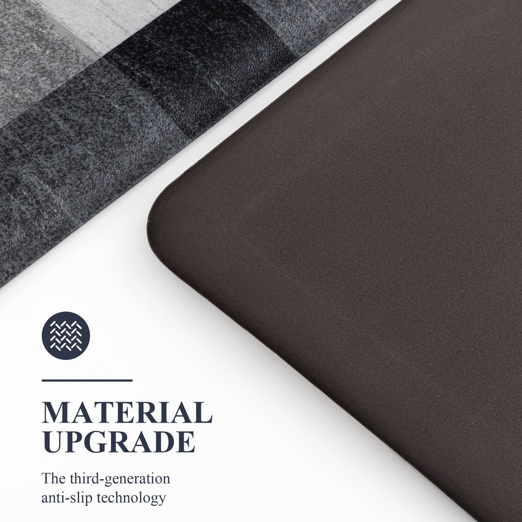 MeyJey 4/5 Inch Thick Anti Fatigue Kitchen Rug 20”x39”, Non Slip Waterproof Floor Mats for Kitchen Sink Laundry Office, Black/Gray