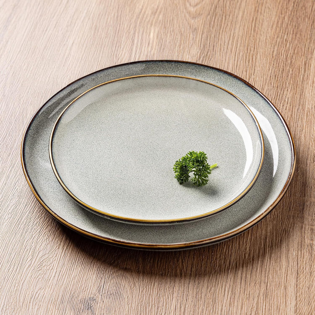 AmorArc Ceramic Dinnerware Sets,Handmade Reactive Glaze Stoneware Plates and Bowls Sets,Highly Chip and Crack Resistant | Dishwasher & Microwave Safe Dishes Set,Service for 4 Set(12pc),Reactive Glaze