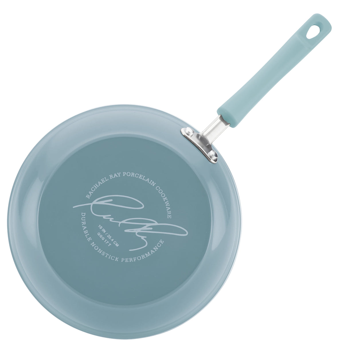 Rachael Ray Classic Brights Porcelain Aluminum Nonstick Cookware Pots and Pans Set, 14-Piece, Sky Blue