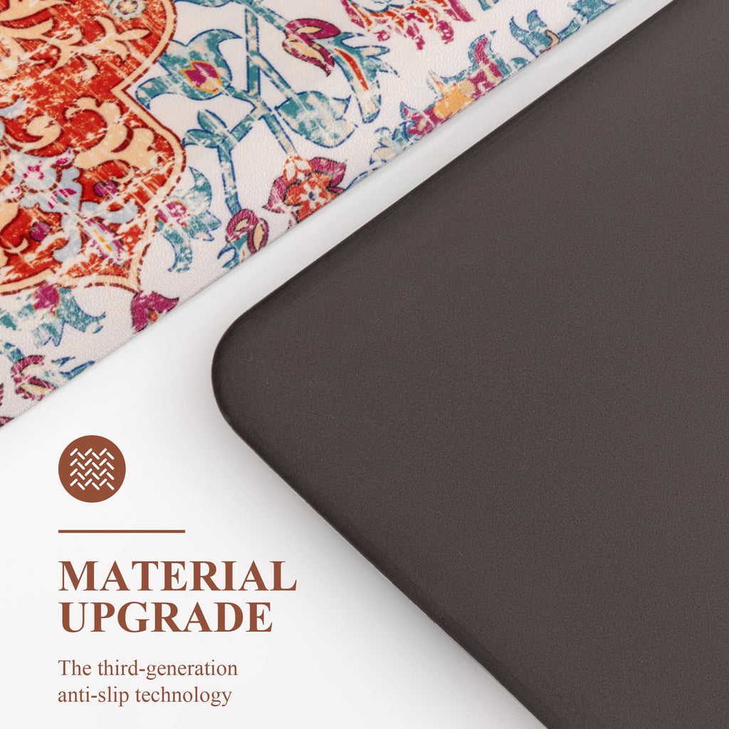 MeyJey 4/5 Inch Thick Anti Fatigue Kitchen Rug 20”x39”, Non Slip Waterproof Floor Mats for Kitchen Sink Laundry Office, Black/Gray